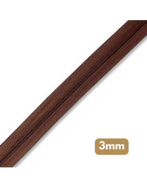 Fermeture au mètre - maille spirale 3mm - Marron chocolat