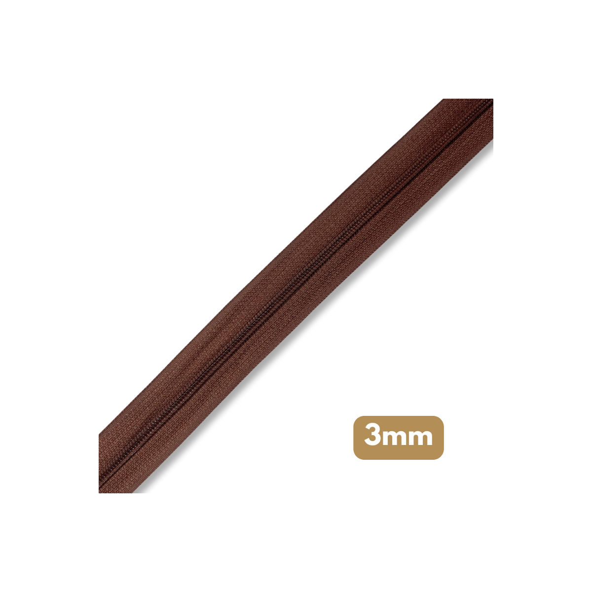 Fermeture au mètre - maille spirale 3mm - Marron chocolat