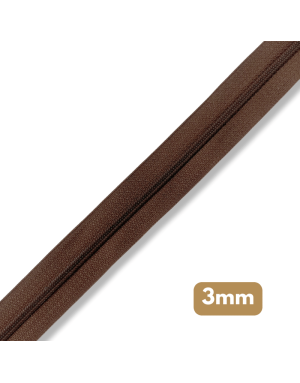 Fermeture au mètre - maille spirale 3mm - Marron bois