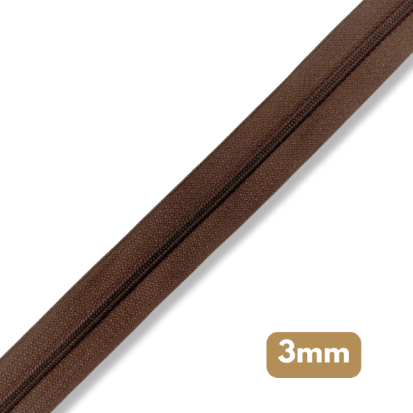 Fermeture au mètre - maille spirale 3mm - Marron bois