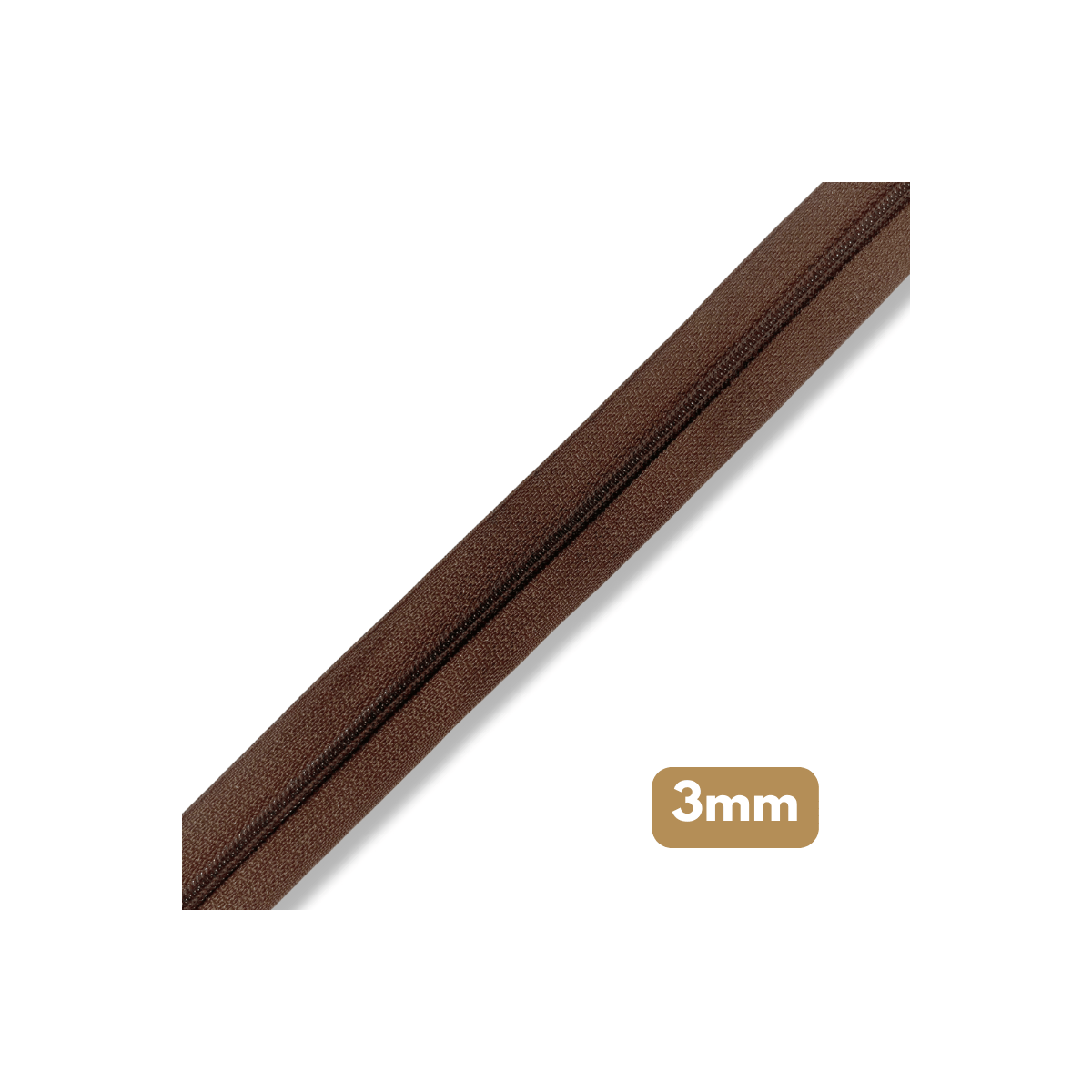Fermeture au mètre - maille spirale 3mm - Marron bois