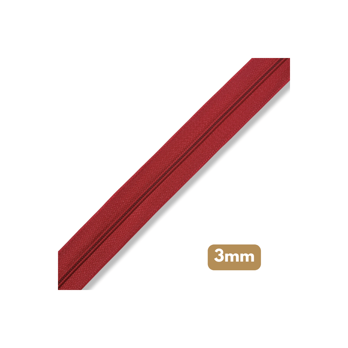 Fermeture au mètre - maille spirale 3mm - Rouge