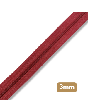 Fermeture au mètre - maille spirale 3mm - Rouge cerise