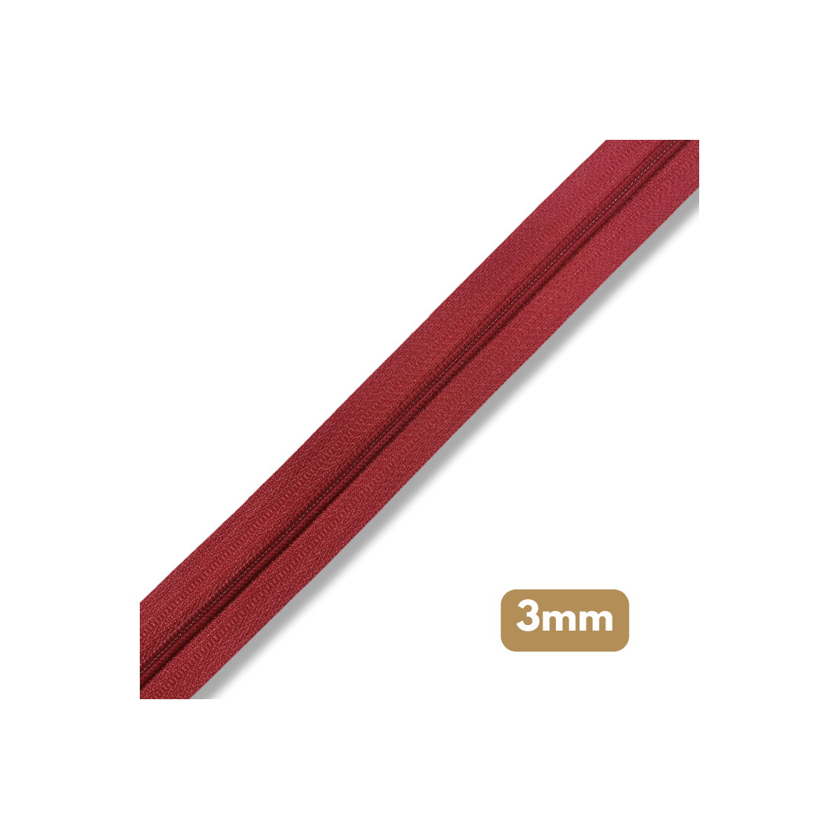 Fermeture au mètre - maille spirale 3mm - Rouge cerise