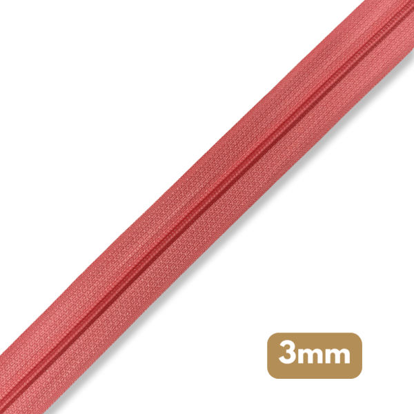 Fermeture au mètre - maille spirale 3mm - Rose peau