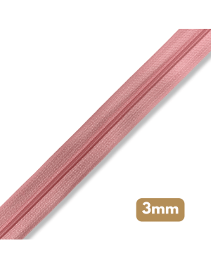 Fermeture au mètre - maille spirale 3mm - Rose clair