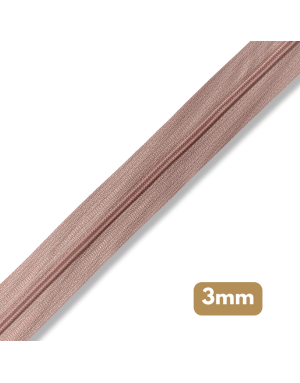 Fermeture au mètre - maille spirale 3mm - Très vieux rose