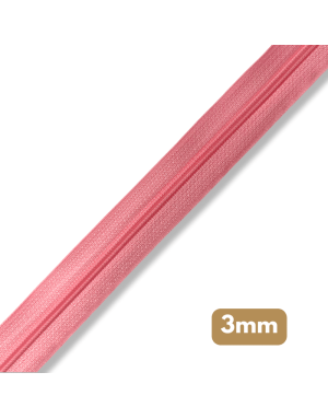 Fermeture au mètre - maille spirale 3mm - Rose