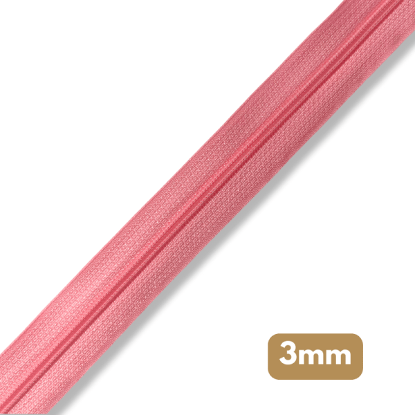 Fermeture au mètre - maille spirale 3mm - Rose