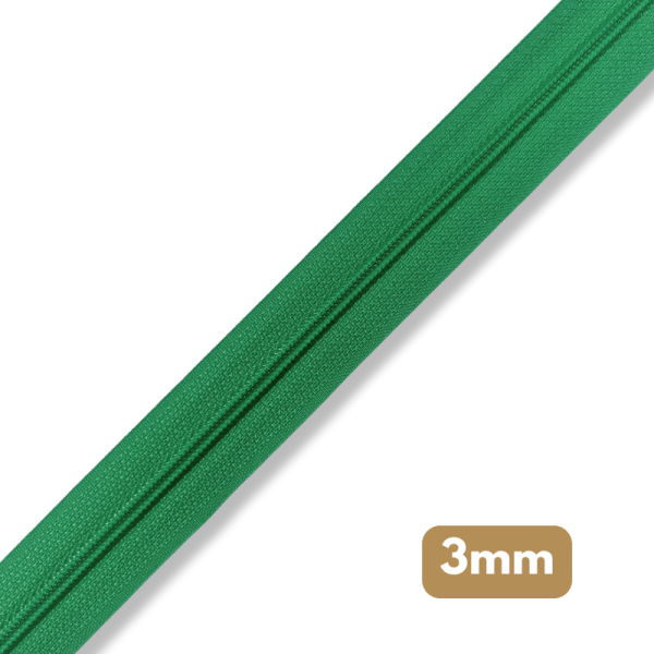Fermeture au mètre - maille spirale 3mm - Vert