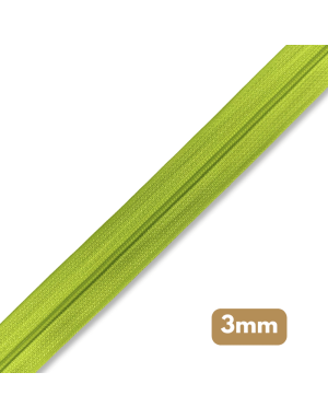 Fermeture au mètre - maille spirale 3mm - Vert anis