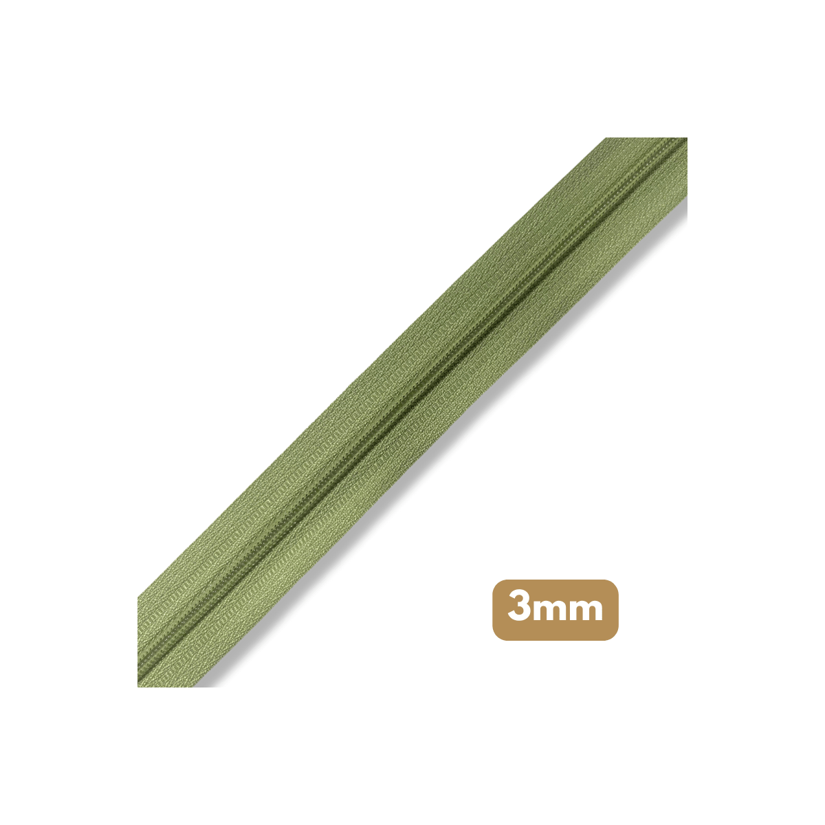 Fermeture au mètre - maille spirale 3mm - Vert mousse