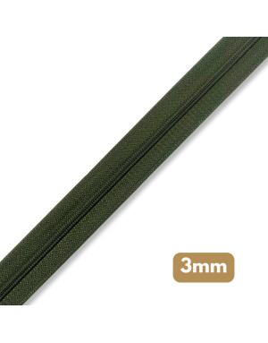 Fermeture au mètre - maille spirale 3mm - Vert foncé
