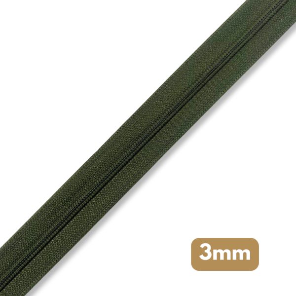 Fermeture au mètre - maille spirale 3mm - Vert foncé