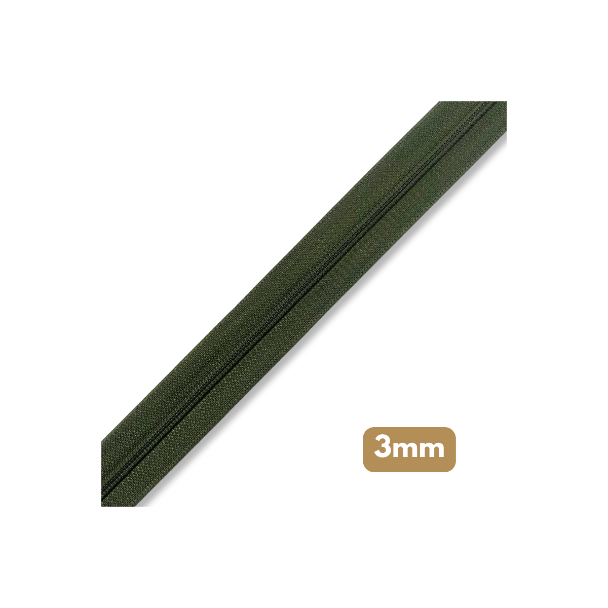 Fermeture au mètre - maille spirale 3mm - Vert foncé
