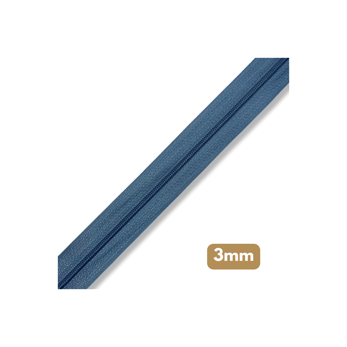Fermeture au mètre - maille spirale 3mm - Bleu ardoise
