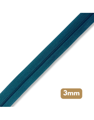 Fermeture au mètre - maille spirale 3mm - Bleu canard