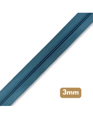 Fermeture au mètre - maille spirale 3mm - Bleu canard clair