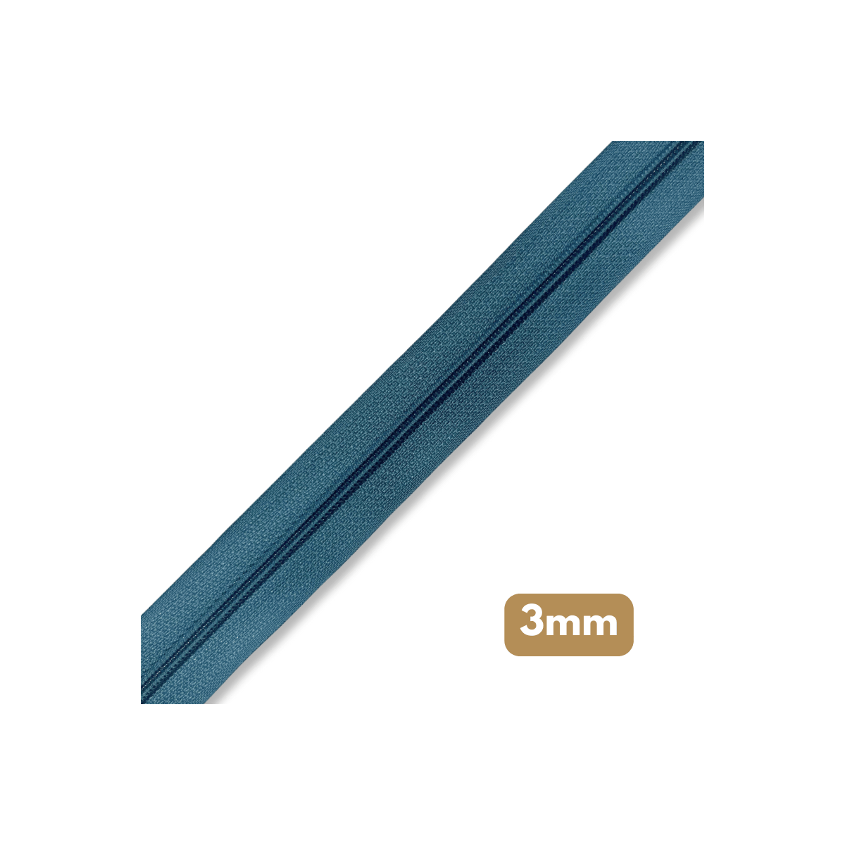 Fermeture au mètre - maille spirale 3mm - Bleu canard clair