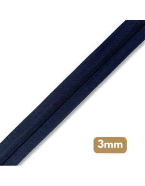 Fermeture au mètre - maille spirale 3mm - Bleu marine