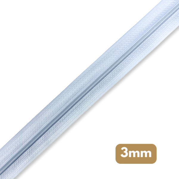 Fermeture au mètre - maille spirale 3mm - Bleu clair
