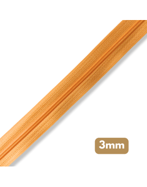 Fermeture au mètre - maille spirale 3mm - Orange clair