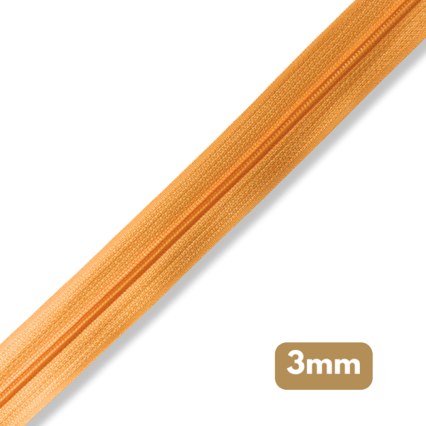Fermeture au mètre - maille spirale 3mm - Orange clair
