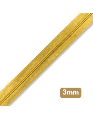 Fermeture au mètre - maille spirale 3mm - Jaune or