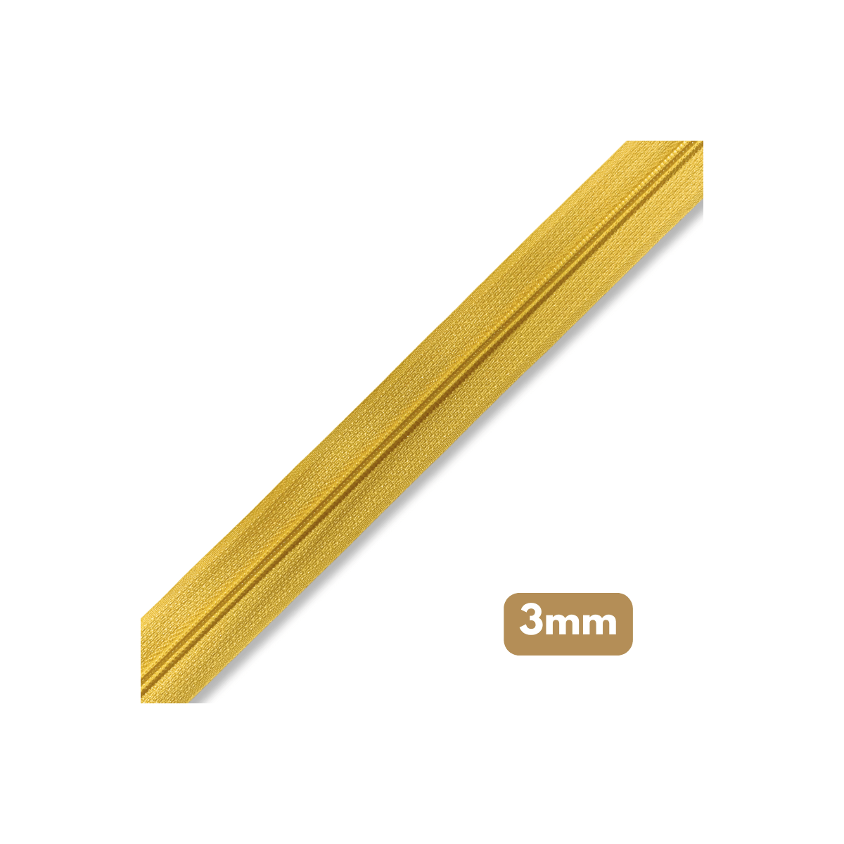 Fermeture au mètre - maille spirale 3mm - Jaune or