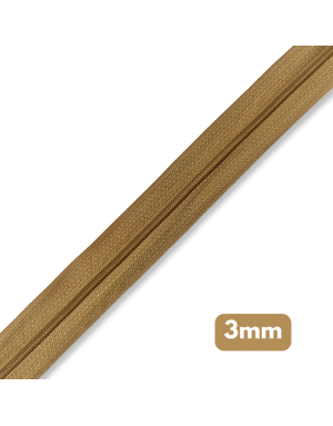 Fermeture au mètre - maille spirale 3mm - Brun clair