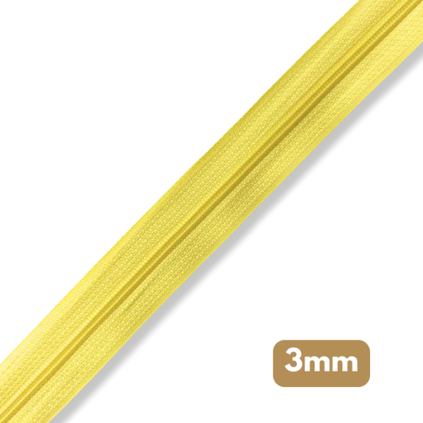 Fermeture au mètre - maille spirale 3mm - Jaune