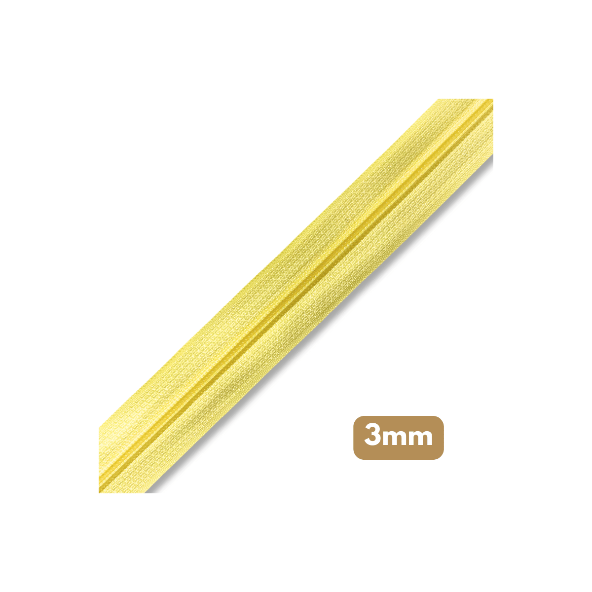 Fermeture au mètre - maille spirale 3mm - Jaune clair
