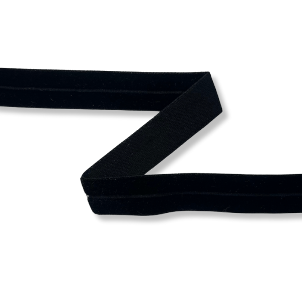 Biais velours - Noir - 1,6 cm fini 0.8 Biais velours - Noir - 1,6 cm fini 0.8