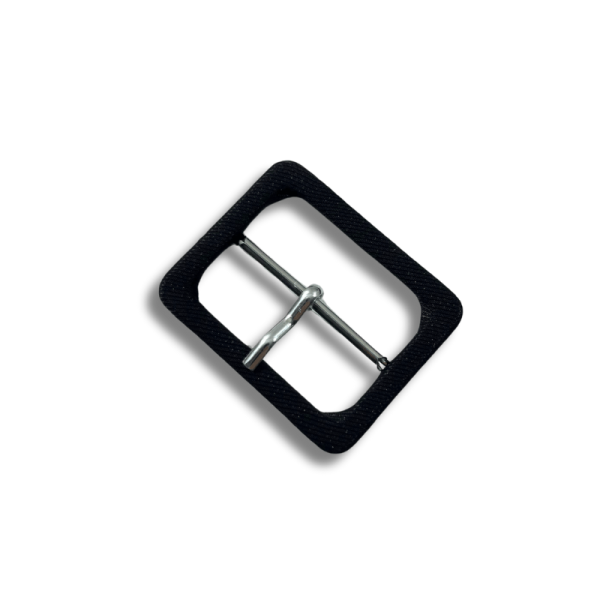 Boucle métal recouvert tissus noir passage 4 cm Boucle métal recouvert tissus noir passage 4 cm