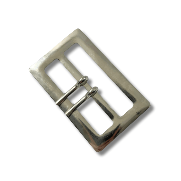 Boucle métal argent 2 ardillons passage 7 cm Boucle métal argent 2 ardillons passage 7 cm