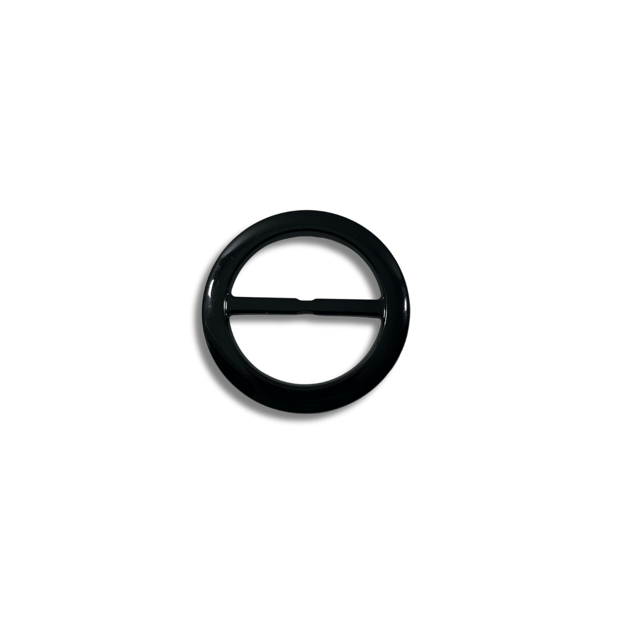 Boucle ronde plastique noir passage 4,5 cm