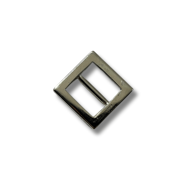 Boucle métal argent carré sans ardillon passage 1,5 cm Boucle métal argent carré sans ardillon passage 1,5 cm