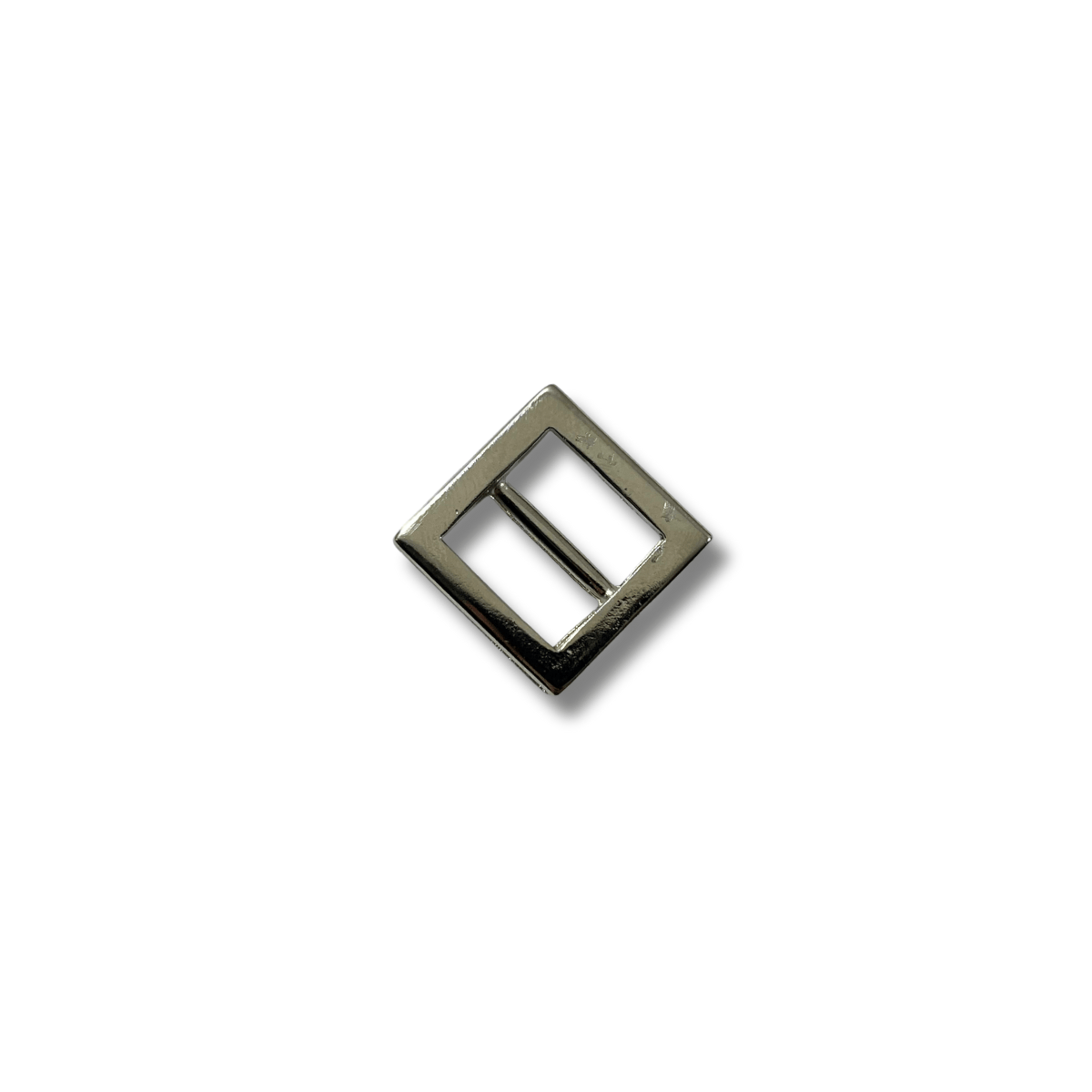 Boucle métal argent carré sans ardillon passage 1,5 cm