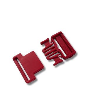 Boucle à clip plastique YKK - Rouge - passage 38 mm