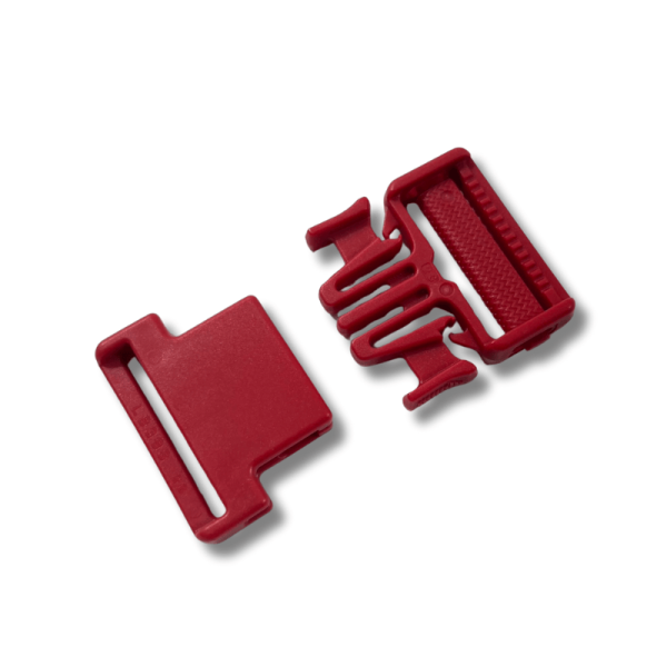 Boucle à clip plastique YKK - Rouge - passage 38 mm Boucle à clip plastique YKK - Rouge - passage 38 mm